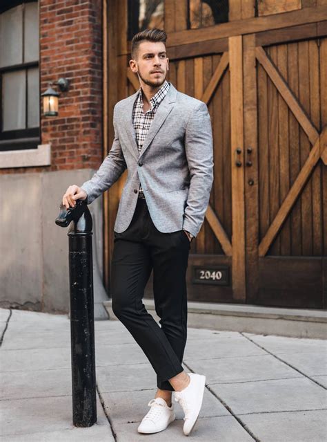 grey blazer black jeans men.